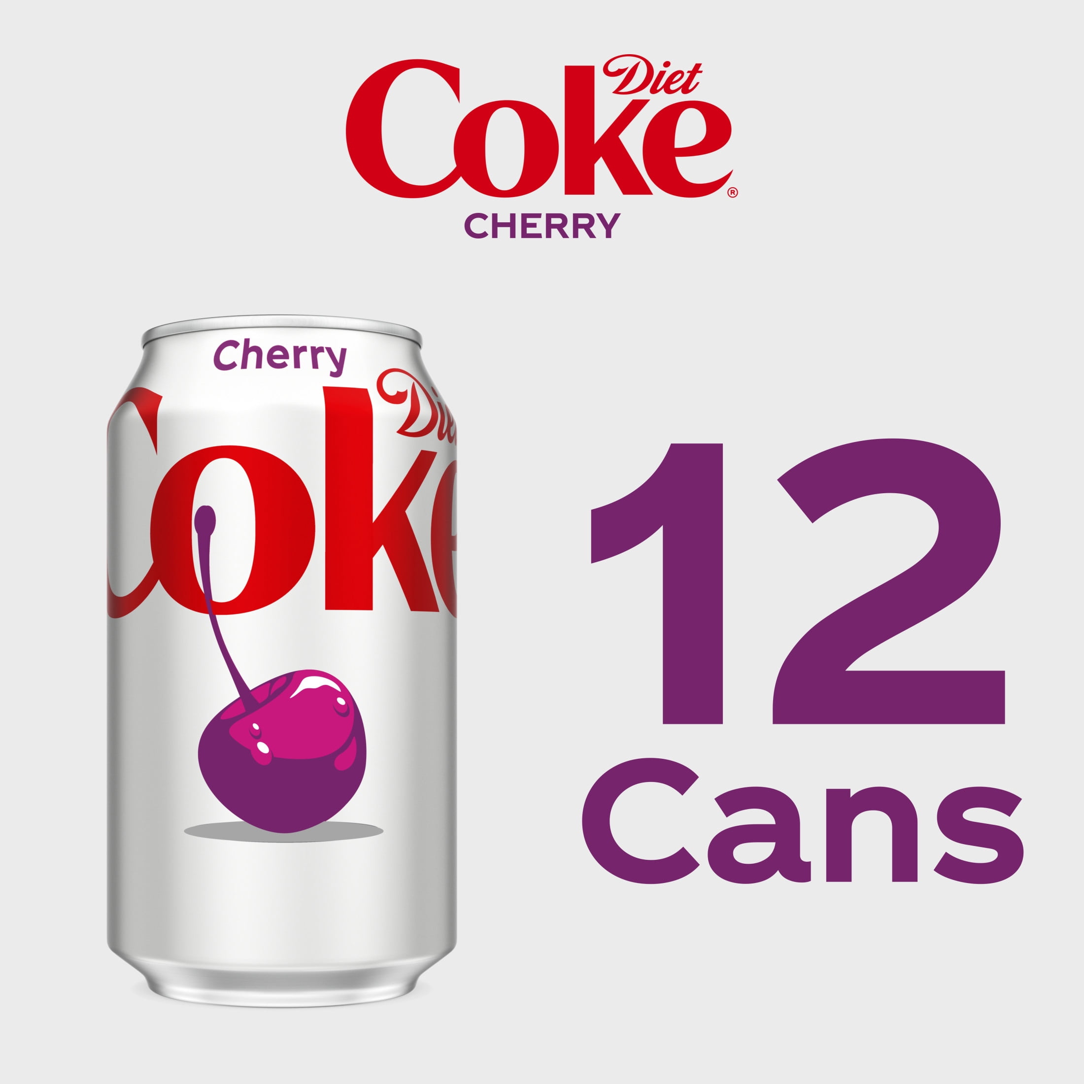 Diet Coke Cherry Diet Soda Pop Fridge Pack Cans, 12 fl oz, 12 Pack