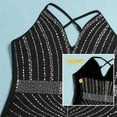 thumbnail image 3 of Vestido largo Nagfar con diamantes de imitación para fiesta de cumpleaños, ropa de club, negro, 3 of 6