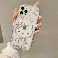 HuangShi Sanrio Hello Kitty Kawaii Line KT Phone Case For iPhone 15 14