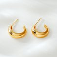thumbnail image 4 of MEVECCO 14K Gold Plated Minimalist Chunky Loop Circle C Hoop Earrings for Women Jewelry, 4 of 5