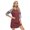 Mom-Wine red, variant on Nightgowns for Women Sleepshirt 3/4 Sleeves Night Shirts Strip Sleep Dress