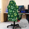 thumbnail image 4 of SCRAWLGOD St. Patrick's Day Shamrock Spot Print Dark Green 4 PCS Gaming Chair Cover with Armrest Slipcovers Soft Stretchable Washable Computer Chair Seat Slipcovers Cat Scratch Proof, 4 of 7
