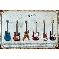 Man Cave Decor Funny Vintage Signs Guitar Music World Plaque Poster 8x12 Inches, For Bar Kitchen Living Room Garden Office Metal