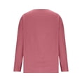 thumbnail image 5 of Aoiroe Linen Tops for Women 3/4 Sleeve V Neck Cotton Shirts Casual Jacquard Boho Blouse Pink L, 5 of 6