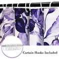 thumbnail image 5 of Purple Eucalyptus Leaves Shower Curtain, Watercolor Plant with Floral Waterproof Shower Curtain Set for Bathroom Decor with Hooks, 72x72, 5 of 6