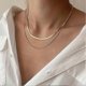 thumbnail image 2 of 14K Gold/Silver Plated Snake Chain Necklace Herringbone Necklace Gold Choker Necklaces for Women Girl Gifts Jewelry 1.5/3/5MM(W) 14"/16"(L), 2 of 4