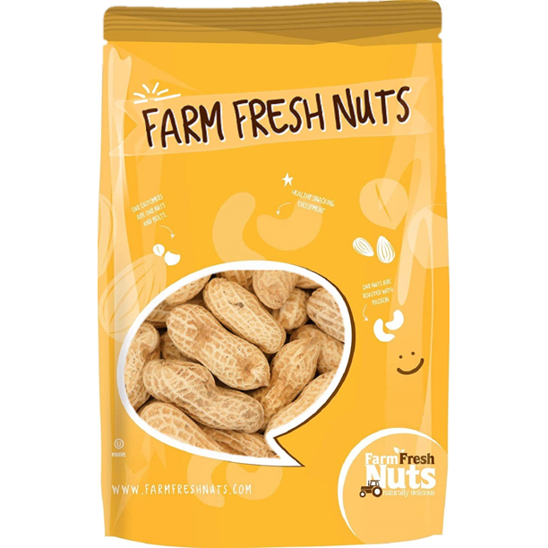 Dry Roasted In Shell Peanuts Unsalted (5 Lbs.) Farm Fresh Nuts