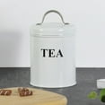 Vintage Retro Farmhouse Metal Containers With Lids Coffee Tea Sugar Set Canister With Tray For