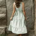 thumbnail image 5 of B91xZ 2024 Robes d'Été Décontractées pour Femmes Robe Col Rond Sans Manches Robe Pull avec Poches, Vert S, 5 of 5