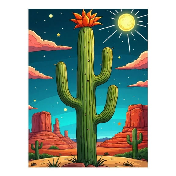 Diamond Art Kit for Adults, Cartoon Cactus Green Print No.16 Diamond Painting for Adults Beginners, 5D DIY Diamond Art Painting Kits, Colorful Diamond Painting Craft for Home Decor 12x16