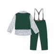 thumbnail image 3 of Usaibhir Toddler Baby Boy Clothes Suit Gentleman Wedding Outfits, Formal Dress Shirt+Bowtie+Vest+Suspender Pants 12M-5Y, 3 of 8