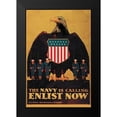 thumbnail image 2 of Britton 17x24 Black Modern Framed Museum Art Print Titled - WWI: Navy is Calling: Enlist Now, 2 of 5