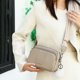 thumbnail image 4 of Monedero para mujer bolso bandolera de viaje de cuero auténtico bolso informal con colgante, 4 of 9