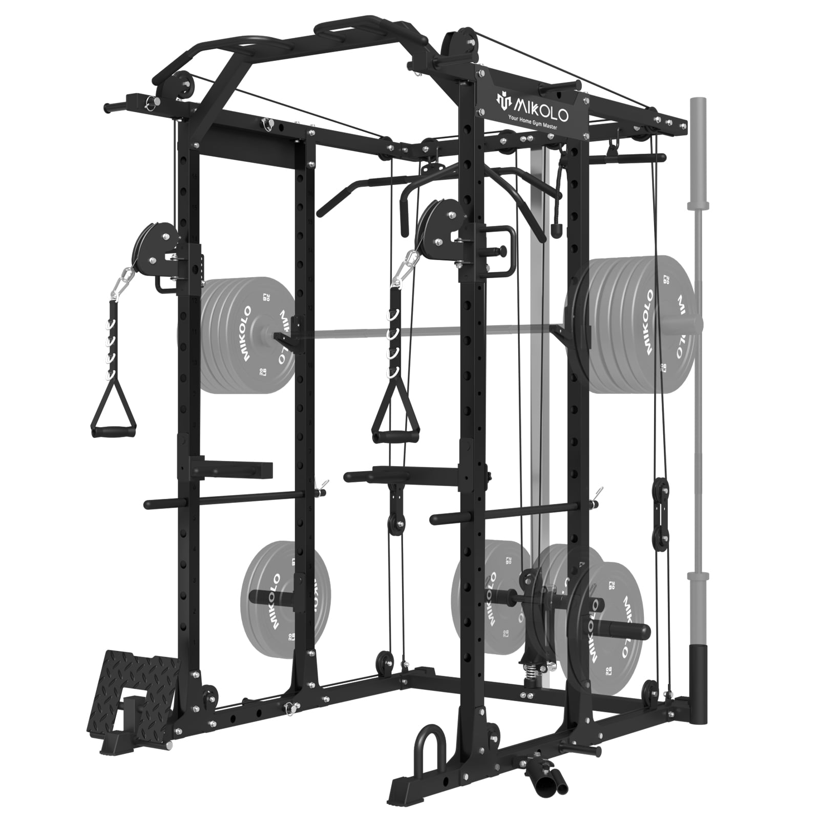 Mikolo Power Rack Cage, 1500 lbs Weight Rack with Cable Crossover