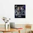 thumbnail image 3 of Nawypu  Black and White Animal Wall Art Leopard Wolf Lion Tiger Head with Purple Eyes Paintings Canvas Wildlife Artwork Framed Ready to Hang, 3 of 5