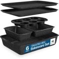 thumbnail image 1 of - Bakeware Set – 6 Piece – Stackable, Deluxe, Non-Stick Baking Pans for Professional and Home Cooking – Carbon Steel, White Stone Coating, 1 of 8