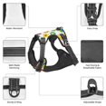 thumbnail image 3 of Vsdgher Cartoon Flowers Pattern Dog Harness,No Pull Pet Harness with Soft Padded Handle,Adjustable Reflective Vest with 2 Buckles,4 Slide Buckles,S-XL, 3 of 5