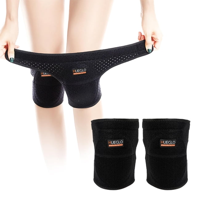 Rodilleras HUEGLO de esponja suave ajustables negras talla mediana