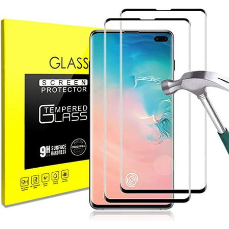 [2 Pack] Tempered Glass Screen Protector for Samsung Galaxy S10 Plus 5G, Tempered Glass, Ultrasonic Fingerprint Compatible, HD Clear, Case Friendly Screen Protector for Samsung Galaxy S10 Plus