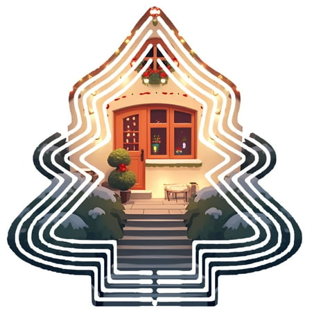 Metal Hanging Christmas Tree Wind Decorations – Festive Garden Spinners with Abstract Layered Design for Yard and Garden Charm Metal Hanging Christmas Tree Wind Decorations – Festive Garden Spinners with Abstract Layered Design for Yard and Garden Charm