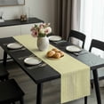 thumbnail image 2 of Yellow Striped Table Runner 90 Inches Long, Modern Simple Farmhouse Beige Vintage Kitchen Coffee Dining Table Decoration for Home Party Birthday Wedding Home Decor 13x90 Inches, 2 of 8