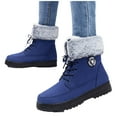 thumbnail image 4 of Cadancy Snow Boots for Women Furry Lining Lace Up Non Slip Ankle Booties Winter Warm Plush Comfortable Outdoor Walking Shoes Trendy Casual Fuzzy Boots, 4 of 7