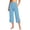Sky Blue, variant on BUIGTTKLOP Capri Pants for Women High Waisted Yoga Capris Side Split Stretchy Pull on Cropped Lounge Pants with Pockets