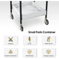 thumbnail image 3 of BarberPub Salon Storage Rolling Cart with Casters, Contrast Panel Craft Art Utility Station, Spa Organizer Serving Trolley 2007, 3 of 7