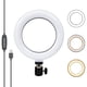 thumbnail image 1 of Anillo de luz para Selfie de 6 pulgadas con soporte, iluminación para videoconferencia, luz para cámara web con 3 modos de luz y 10 niveles de brillo, para computadora portátil, maquillaje Adepaton 2035758, 1 of 9