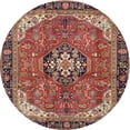 thumbnail image 1 of Ahgly Company Indoor Round Traditional Saffron Red Medallion Area Rugs, 3' Round, 1 of 6