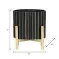 thumbnail image 3 of Ceramic Planter with Pine Wood Stand - Modern Fluted Ceramic Pot for Indoor & Outdoor Plants - Stylish Home & Garden Decor - 11"  Black, 3 of 11