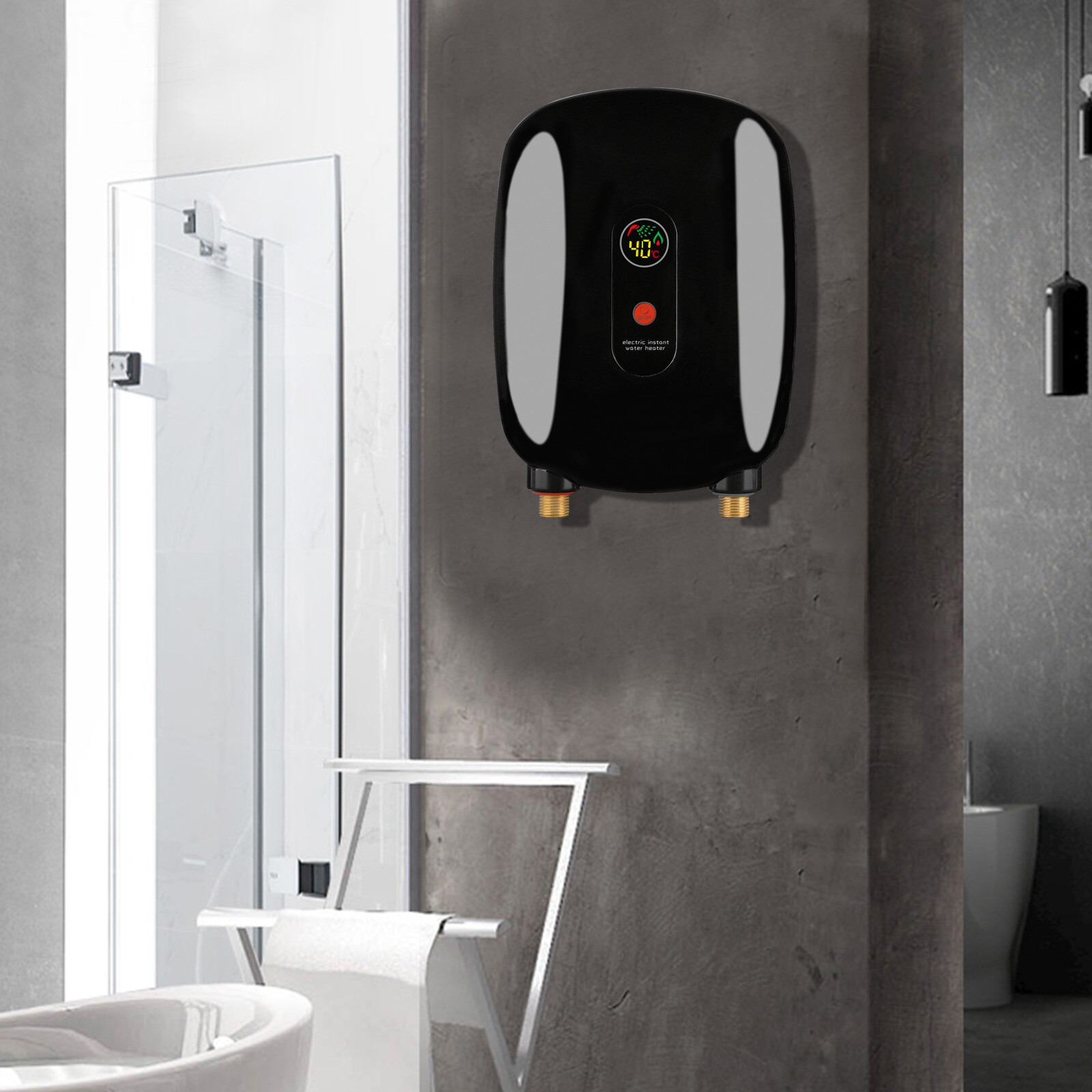 3000W Mini Electric Tankless Instant Hot Water Heater for Sink, Kitchen Washing, 110V Instant Water Heater Under Sink 68-126°F Wall-Mounted Tankless Electric Water Heater with LCD Display