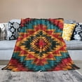 thumbnail image 2 of Nawypu Red Boho Style Blanket Soft Flannel Colorful Decorative Throw Blanket Holiday Square Birthday Blanket for Easter Gifts Home Couch Sofa Bed Room Blanket, 2 of 6