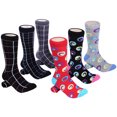 thumbnail image 4 of Marino Mens Dress Socks - Fun Colorful Socks for Men - Cotton Funky Socks - 6 Pack, 4 of 5