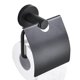 thumbnail image 5 of Black Round Base Matte Black Toilet Roll Holder with Flap Toilet Tissue Dispenser Toilet Paper Holder with Wall Cover 304 Stainless Steel for Toilet B, 5 of 5