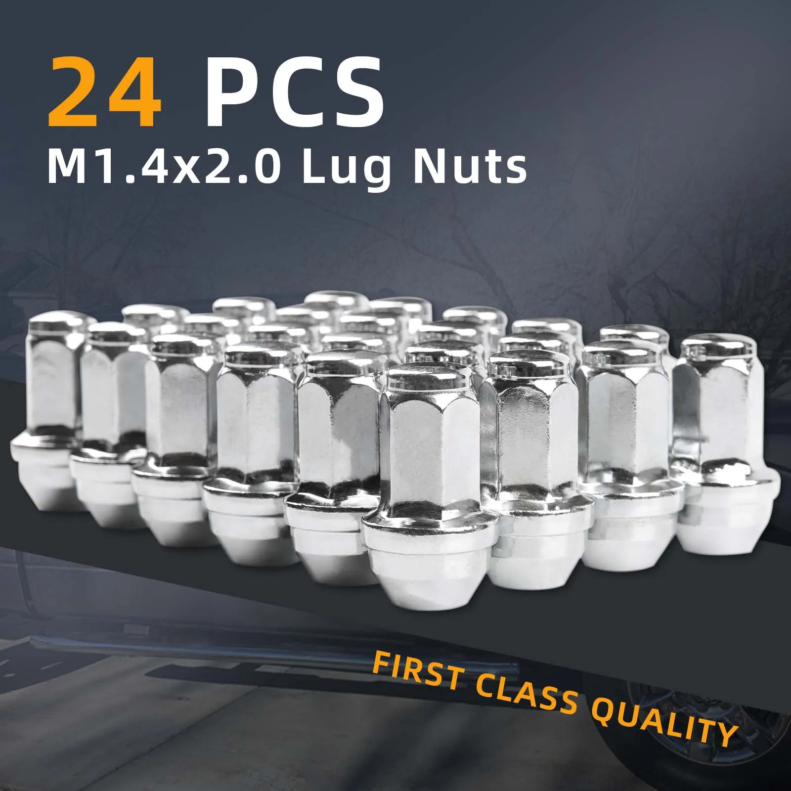 24pcs 14x2.0 OEM/Stock Lug Nuts for 2015-2019 Expedition/F-150, M14 One-piece Design Factory Chrome Wheel Lugnuts for Lincoln 2016-2018 MKX, 21mm Hex Anti-rusting Updated