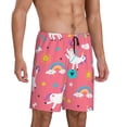 thumbnail image 2 of Gaeub Yoga Unicorn Printed Men's Short Pajama Pants, Lightweight Lounge & Sleep Bottoms Keep You Cool - 4X-Large, 2 of 9