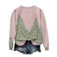 thumbnail image 7 of Christmas Outfits for Women Loose Crewneck Graphic Pullover Sweatshirt without Hood Long Sleeve Holiday Tops (XL, Pink), 7 of 7