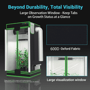 ALPHAGROW Deep Water Culture Hydroponic System, 24x24x48 Inch Indoor Grow Tent, Twin-Door Access, 2-Piece Starter Kit, Full Spectrum LED Grow Light