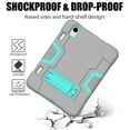 thumbnail image 3 of Dteck Case for Apple iPad mini 6th Generation 2021 8.3-inch,Shockproof Rubber 3-layer Protection Heavy Duty Armor Hybrid Drop-Proof Kickstand Protector Cover for iPad mini 6,Gray+Mint, 3 of 7