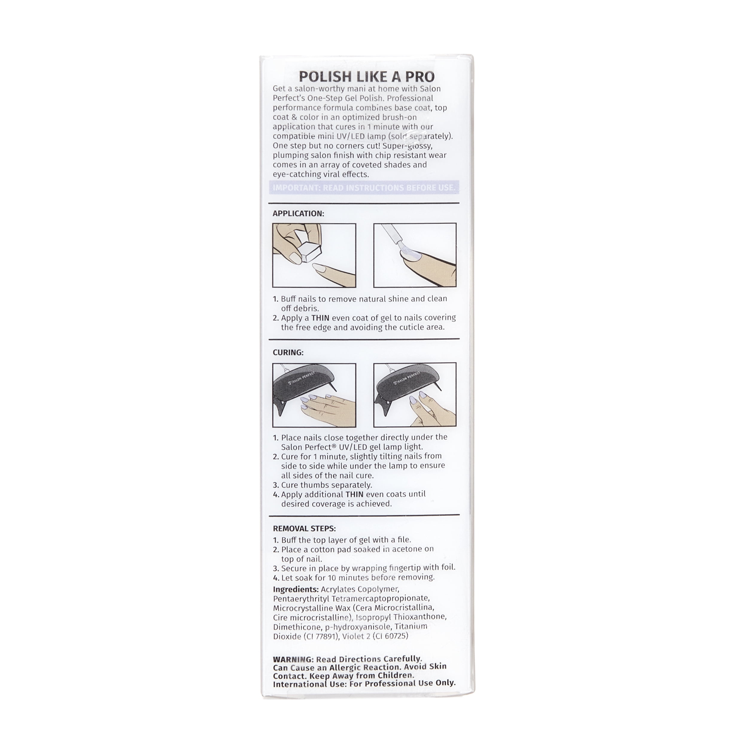 Salon Perfect Milky One Step Gel, Blueberry, Blue Nail Polish, 0.5 fl oz