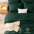 thumbnail image 2 of Juego de cama CozyLux Queen Seersucker, edredón verde, 7 piezas, 2 of 7