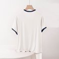 thumbnail image 4 of XuJwPNcy Pajamas Top for Women Sleep T-Shirt Crew Neck Short Sleeve Sleepwear Soft Pjs Tshirts Loose Comfy Lounge Shirt, 4 of 6