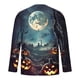thumbnail image 4 of Blusas y camisas de manga larga con cuello redondo para hombre, estilo casual, cuello redondo, manga larga, camiseta estampada de Halloween, blusas, blusas de poliéster para hombre., 4 of 5