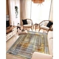 thumbnail image 4 of Machine Washable Area Rug 5x7 with Anti-Slip Backing Abstract Living Room Carpet Design 7704 Color Grey Beige, 4 of 7