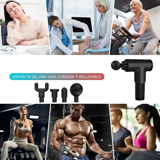 Masajeador corporal DOSYU Hand Held para aliviar el estres y tension muscular Pistola de masaje portatil para espalda cuello hombros y piernas tecnologia avanzada Recargable y silencioso ROJO DOSYU KH...