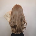 thumbnail image 3 of Peluca larga rizada marrón para mujer, cabello Natural ondulado, suave, sintético con flequillo, uso diario en fiestas, fibra resistente al calor, alta densidad, 3 of 4