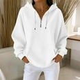 thumbnail image 5 of cocolona Womens Quarter Zip Hoodies Plus Size Casual Textured Hooded Sweatshirt Fall Winter Oversized Hoodie Pullover Fashion Long Sleeve Tops with Pocket, 5 of 7