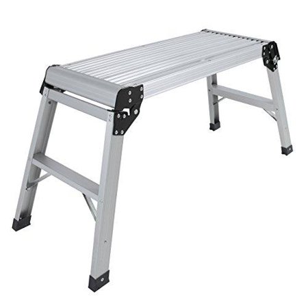 best choice products aluminum platform drywall step up folding work bench stool