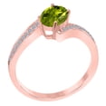 thumbnail image 2 of Mauli Jewels Rings for Women 1.05 Carat Peridot and Diamond Ring Prong-Setting 10K Rose, White & Yellow Gold, 2 of 6